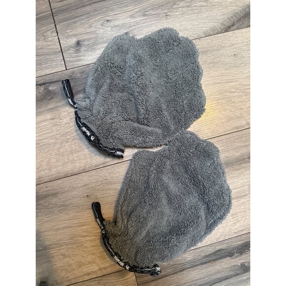 Dog Drying Towel & Glove Set For Pet Grooming Gray Microfiber Fast Absorbent 35" - Picture 3 of 12